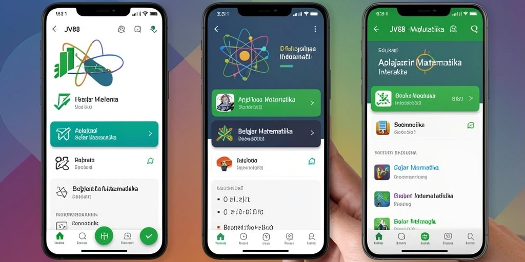 Antarmuka intuitif dan fitur interaktif aplikasi Belajar Matematika.