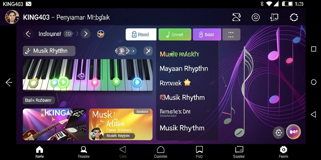 Tampilan antarmuka KING403 dengan fungsi Musik Rhythm yang menarik.