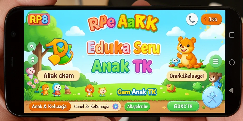 Tampilan antarmuka RP8 yang cerah dan ramah anak.