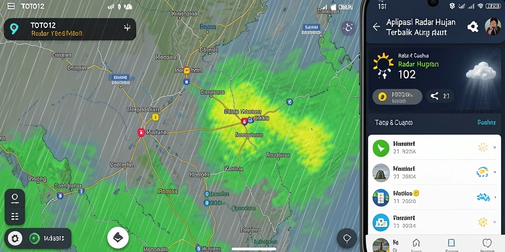 Antarmuka TOTO12 menampilkan radar hujan secara jelas dan informatif.
