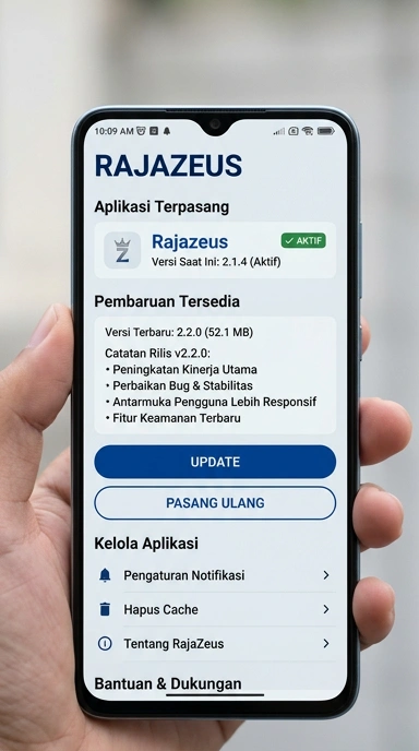 Tampilan riwayat versi rajazeus